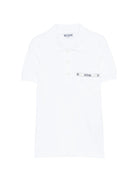 T-shirt per bambino Moschino Kids bianca con taschino - Rubino Kids