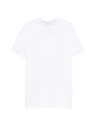 T-shirt per bambino Moschino Kids bianco con colletto stile polo - Rubino Kids