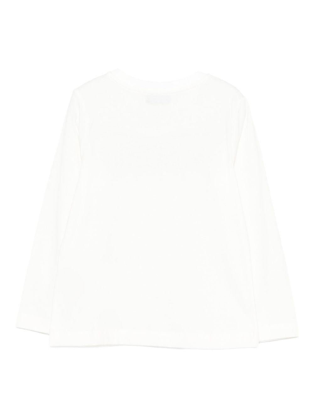 T-shirt per bambino Moschino Kids bianco con stampa logo - Rubino Kids