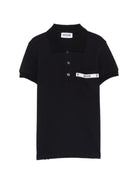 T-shirt per bambino Moschino Kids nera con colletto stile polo - Rubino Kids
