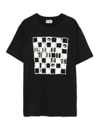 T-shirt per bambino Moschino Kids nero con stampa grafica - Rubino Kids