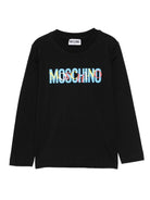 T-shirt per bambino Moschino Kids nero con stampa logo - Rubino Kids