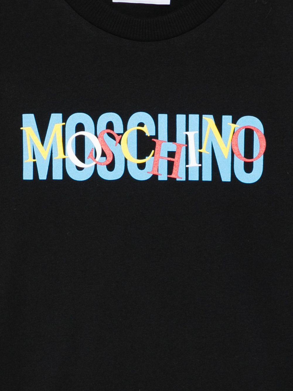 T-shirt per bambino Moschino Kids nero con stampa logo - Rubino Kids