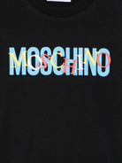 T-shirt per bambino Moschino Kids nero con stampa logo - Rubino Kids