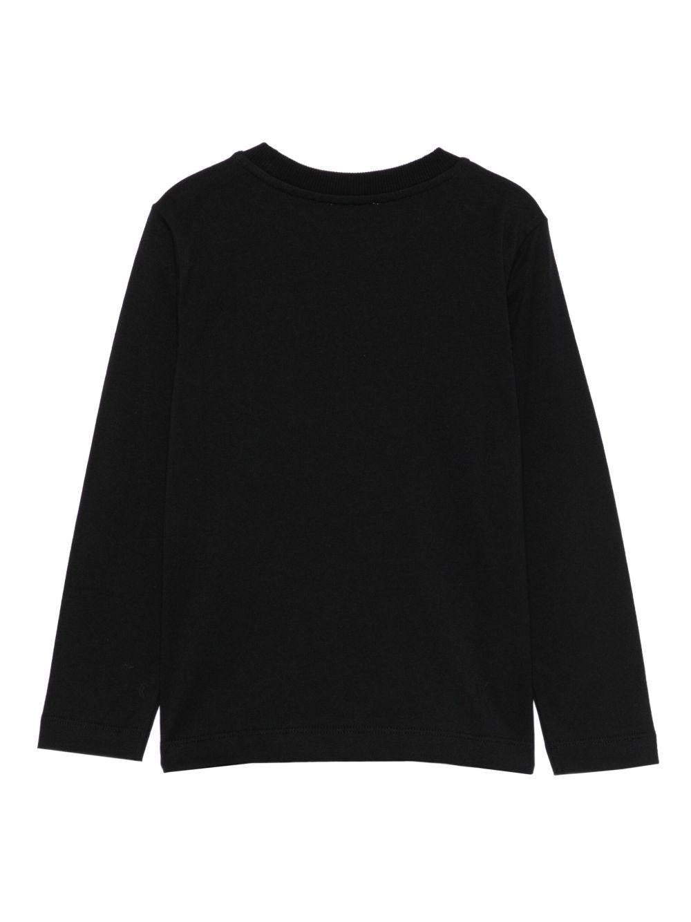 T-shirt per bambino Moschino Kids nero con stampa logo - Rubino Kids