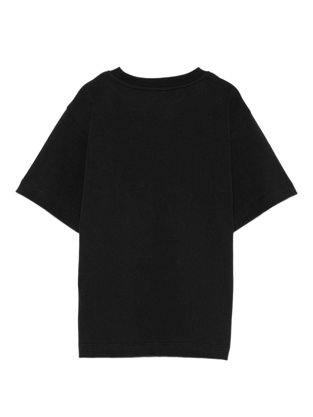 T-shirt per bambino Moschino Kids nero con stampa smiley - Rubino Kids