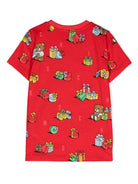 T-shirt per bambino Moschino Kids rosso con motivo Teddy Bear - Rubino Kids