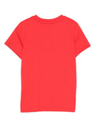 T-shirt per bambino Moschino Kids rosso con stampa grafica - Rubino Kids