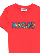 T-shirt per bambino Moschino Kids rosso con stampa grafica - Rubino Kids