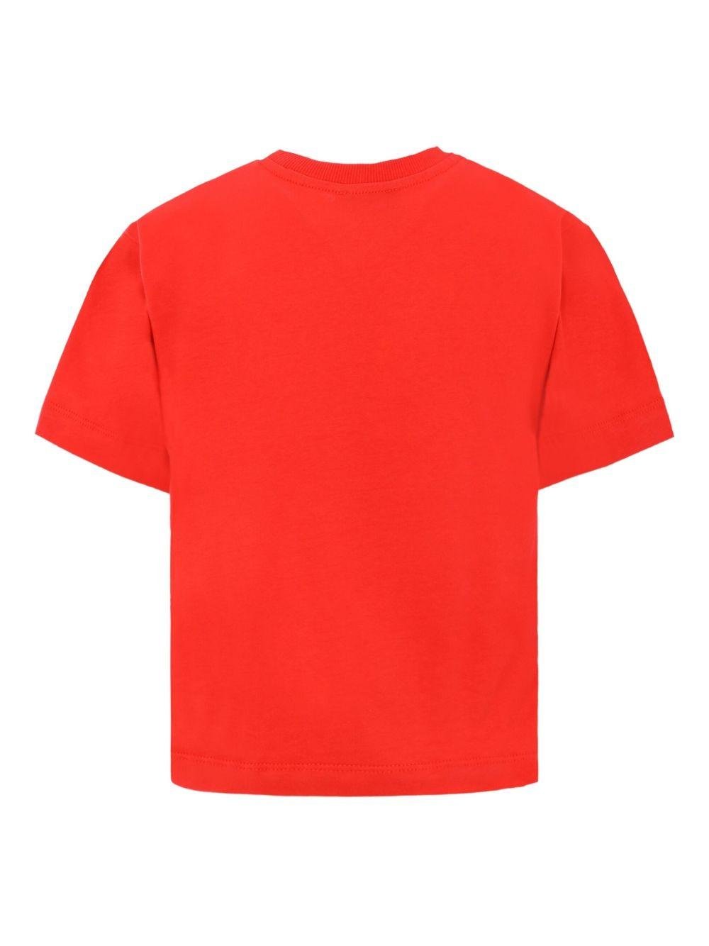 T-shirt per bambino Moschino Kids rosso con stampa Teddy Bear - Rubino Kids