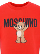 T-shirt per bambino Moschino Kids rosso con stampa Teddy Bear - Rubino Kids