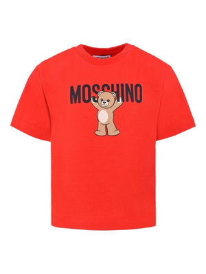 T-shirt per bambino Moschino Kids rosso con stampa Teddy Bear