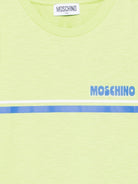 T-shirt per bambino Moschino Kids verde con logo sul davanti - Rubino Kids