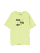 T-shirt per bambino Moschino Kids verde con stampa logo - Rubino Kids