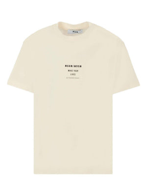 T-shirt per bambino MSGM Kids beige con stampa grafica