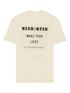 T-shirt per bambino MSGM Kids beige con stampa grafica - Rubino Kids