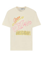 T-shirt per bambino MSGM Kids beige con stampa grafica - Rubino Kids