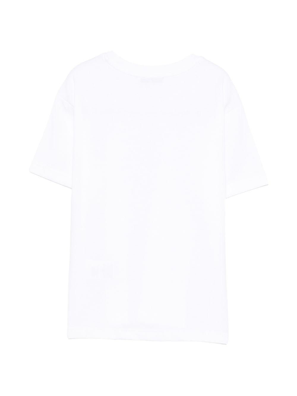 T-shirt per bambino MSGM Kids bianca con stampa grafica - Rubino Kids