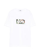 T-shirt per bambino MSGM Kids bianca con stampa grafica - Rubino Kids