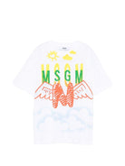 T-shirt per bambino MSGM Kids bianca con stampa grafica - Rubino Kids