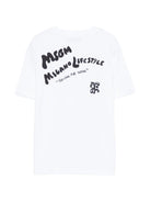 T-shirt per bambino MSGM Kids bianca con stampa grafica - Rubino Kids