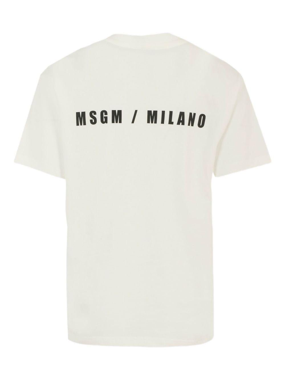 T-shirt per bambino MSGM Kids bianco con stampa grafica - Rubino Kids