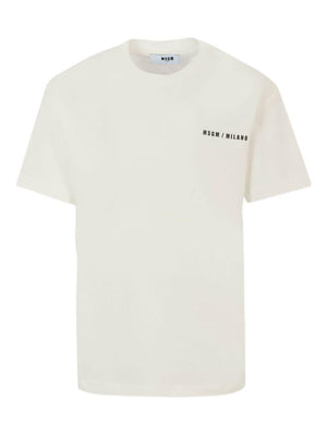 T-shirt per bambino MSGM Kids bianco con stampa grafica