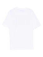 T-shirt per bambino MSGM Kids bianco con stampa logo - Rubino Kids