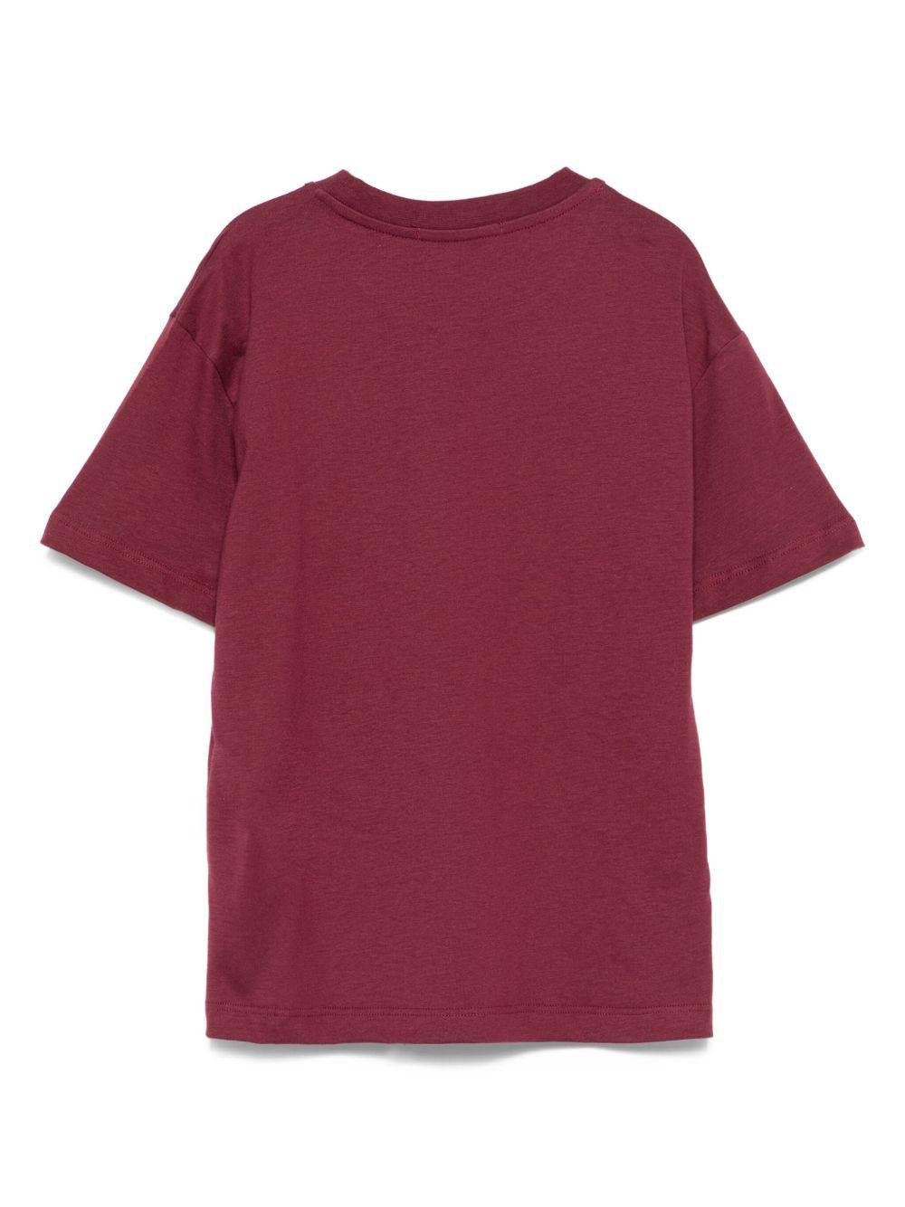 T-shirt per bambino MSGM Kids borgogna con stampa logo - Rubino Kids