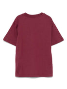 T-shirt per bambino MSGM Kids borgogna con stampa logo - Rubino Kids