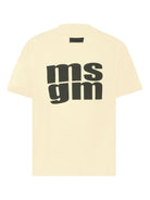T-shirt per bambino MSGM Kids giallo chiaro con stampa logo - Rubino Kids