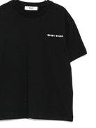 T-shirt per bambino MSGM Kids nera con stampa logo - Rubino Kids