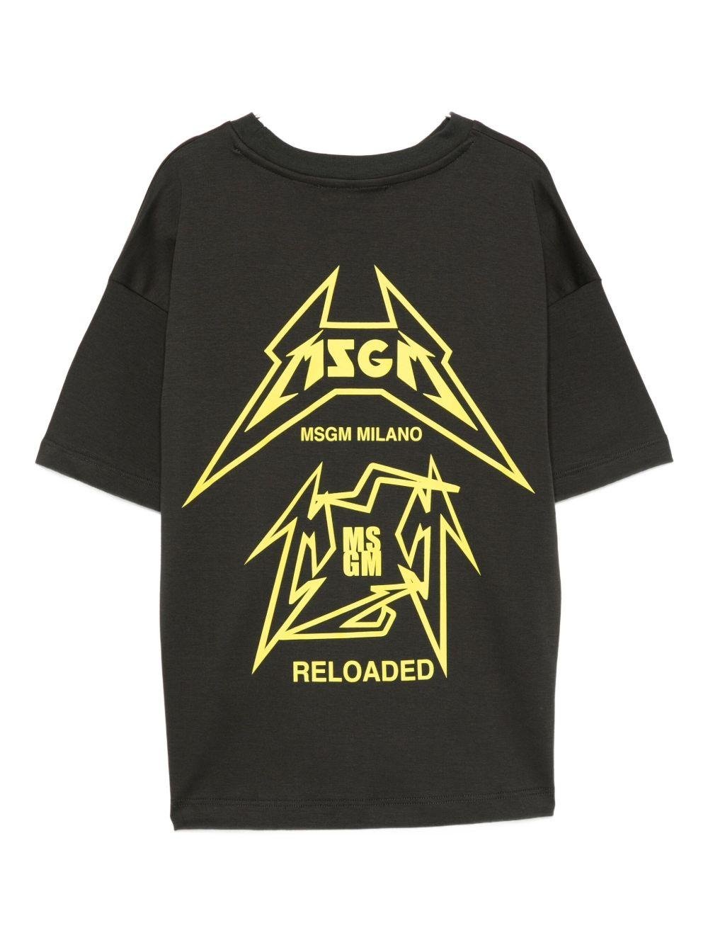 T-shirt per bambino MSGM Kids nero con stampa grafica - Rubino Kids