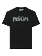T-shirt per bambino MSGM Kids nero con stampa logo - Rubino Kids