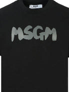 T-shirt per bambino MSGM Kids nero con stampa logo - Rubino Kids