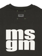 T-shirt per bambino MSGM Kids nero con stampa logo - Rubino Kids