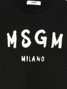 T-shirt per bambino MSGM Kids nero con stampa logo - Rubino Kids