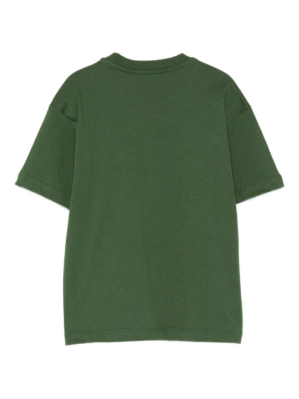 T-shirt per bambino MSGM Kids verde con stampa logo - Rubino Kids