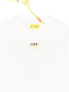 T-shirt per bambino Off - White Kids bianca con logo sul davanti - Rubino Kids