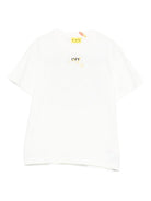 T-shirt per bambino Off - White Kids bianca con logo sul davanti - Rubino Kids