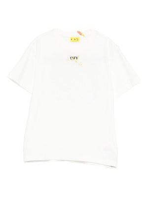 T-shirt per bambino Off-White Kids bianca con logo sul davanti