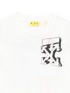 T-shirt per bambino Off - White Kids bianca con stampa grafica - Rubino Kids