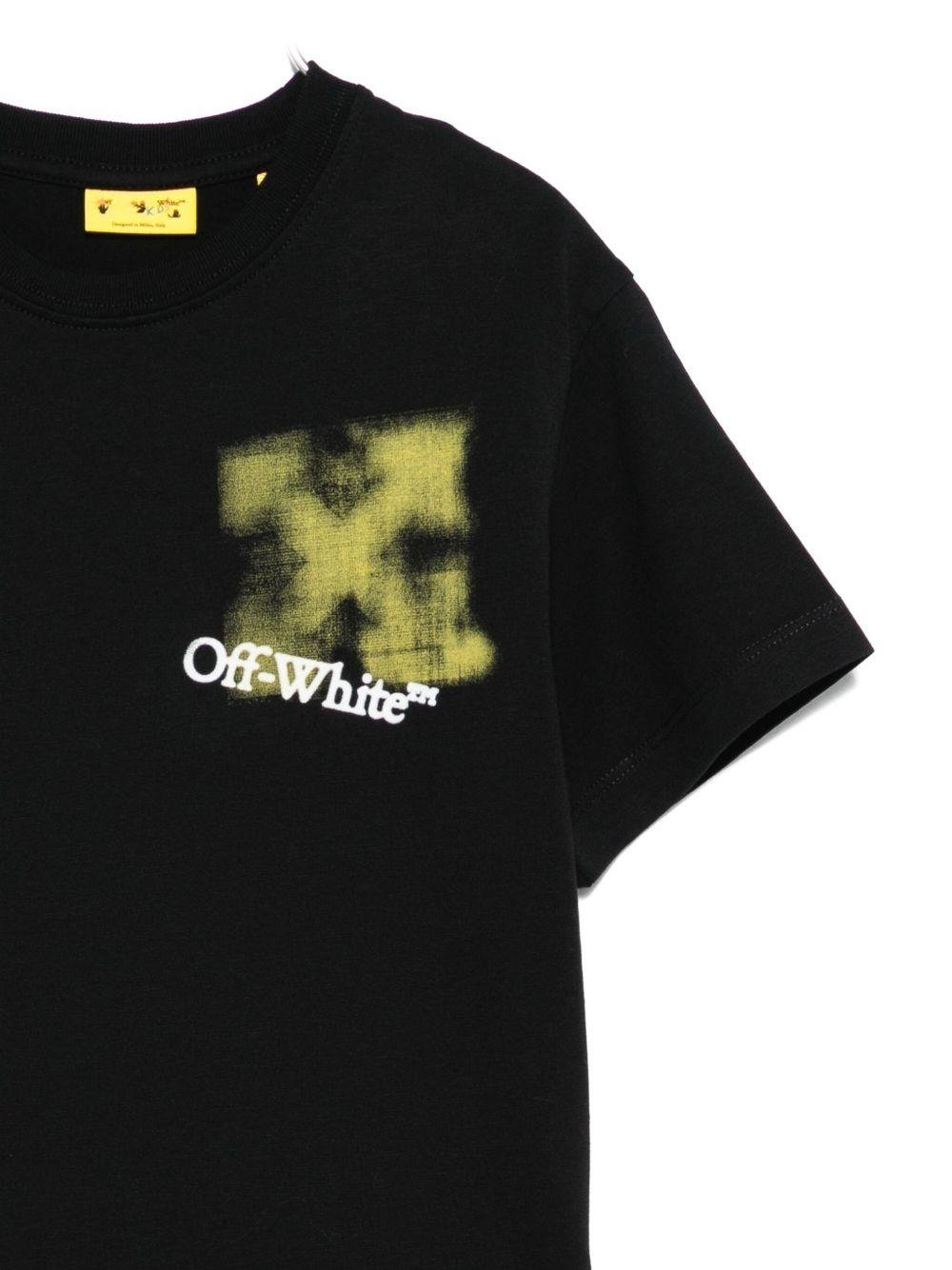 T-shirt per bambino Off - White Kids nera con logo sul davanti - Rubino Kids