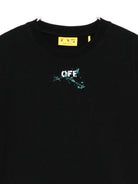 T-shirt per bambino Off - White Kids nera con stampa logo sul davanti - Rubino Kids