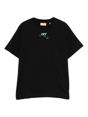 T-shirt per bambino Off-White Kids nera con stampa logo sul davanti
