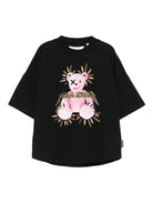 T-shirt per bambino Palm Angels Kids nero con stampa grafica - Rubino Kids