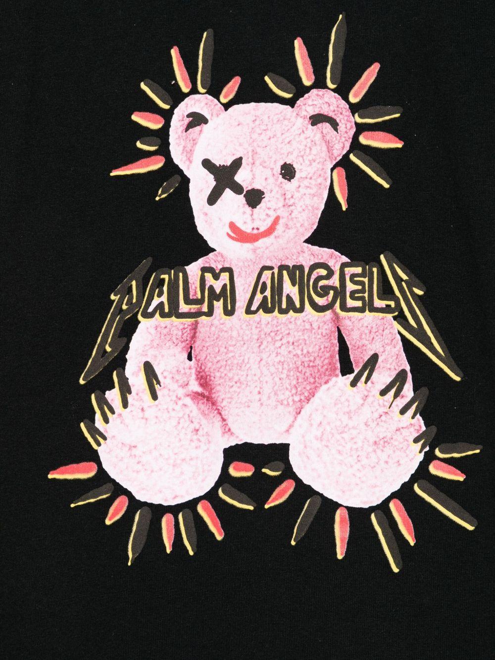 T-shirt per bambino Palm Angels Kids nero con stampa grafica - Rubino Kids