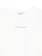 T-shirt per bambino Paolo Pecora Kids bianco a maniche lunghe con stampa - Rubino Kids