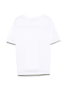 T-shirt per bambino Paolo Pecora Kids bianco con design a strati - Rubino Kids