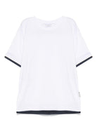 T-shirt per bambino Paolo Pecora Kids bianco con design a strati - Rubino Kids